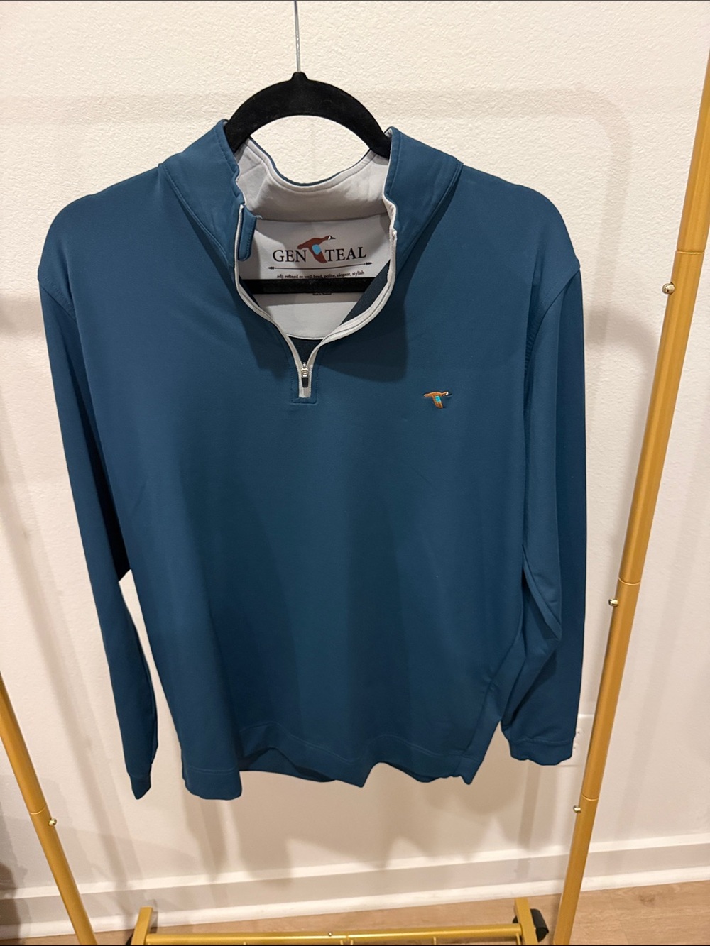 GenTeal Men's Teal Quarter‑Zip Pullover Shirt